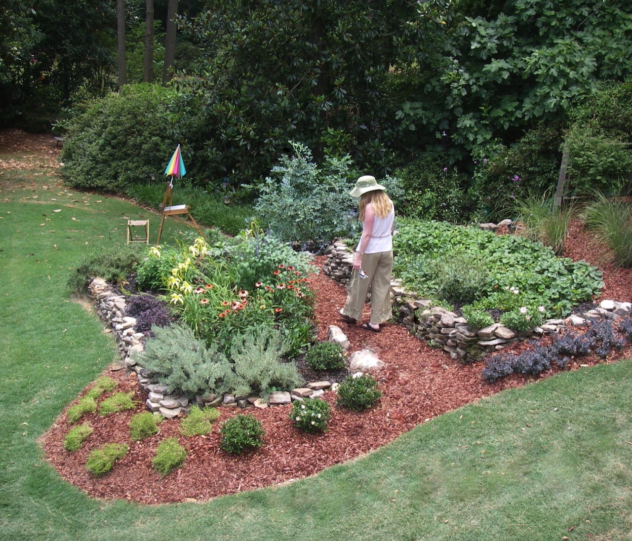 View of perennial garden